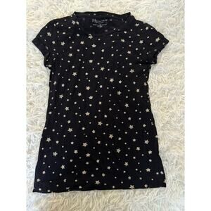 Philosophy Republic Clothing Sz. XS Black W/ Gold Stars Tee. Cute, Grt. Shape